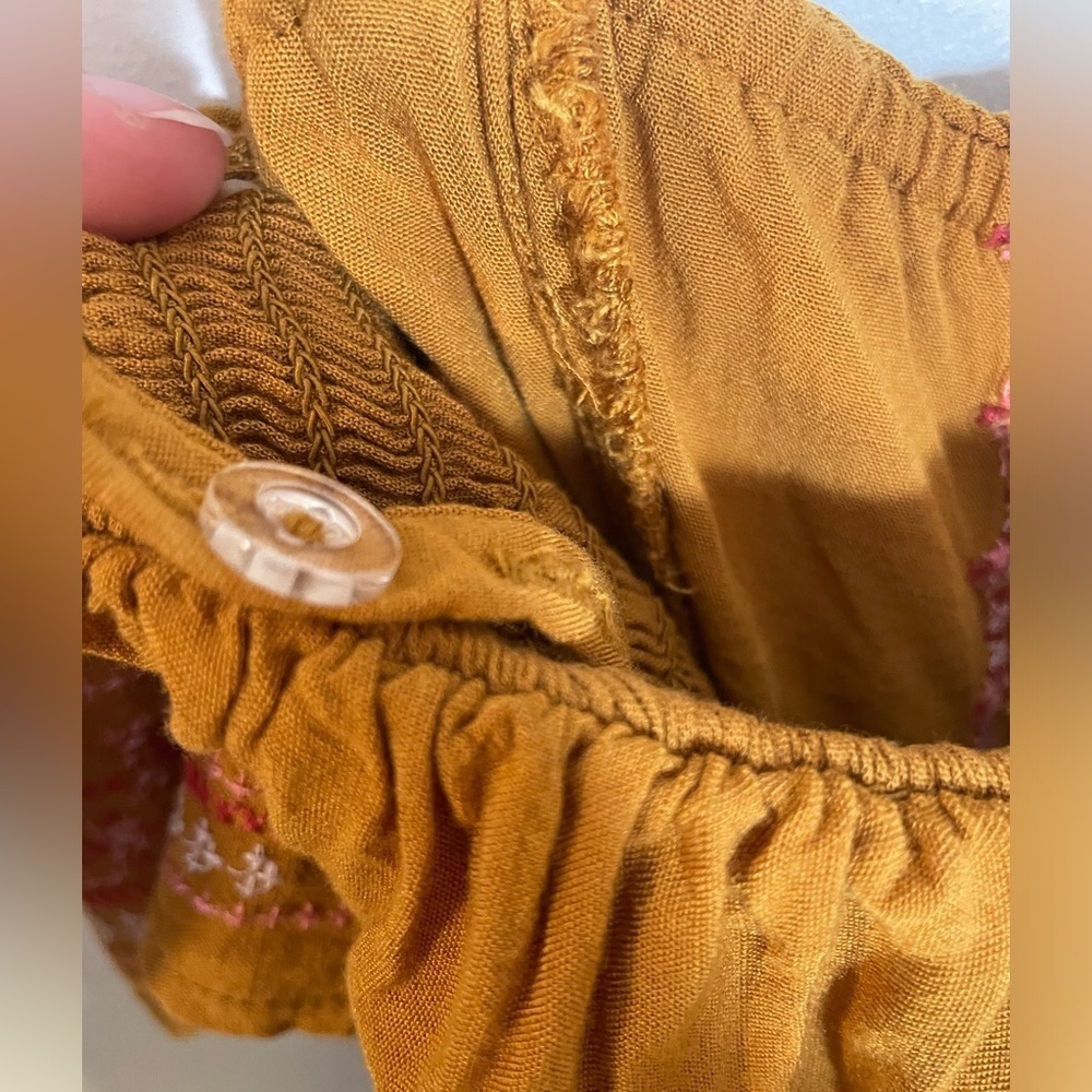 Aeropostale Brownish Orange Blouse Dress Tunic Size S Button Down & Embroidered - Picture 8 of 15